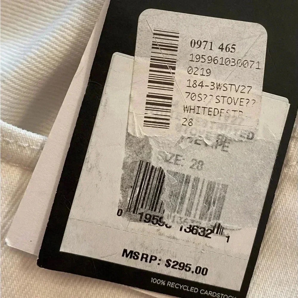 Re/Done Womens High Rise Straight Leg Frayed Hem Cotton 70s Stove Pipe 28 waist - Picture 2 of 12